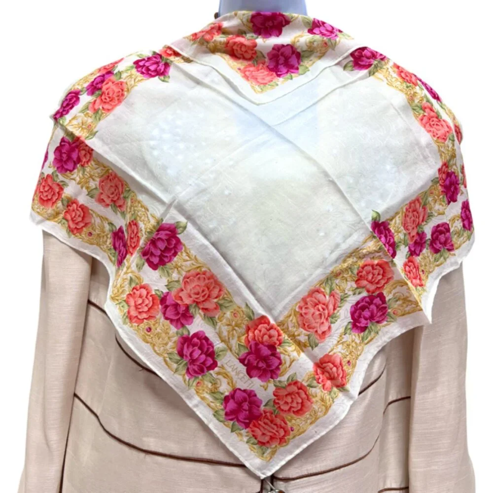 BUNDLE 4: YSL-LANVIN C.-TSUMORI-LANCETTI Scarf/Lg Handker Cot/Silk 24